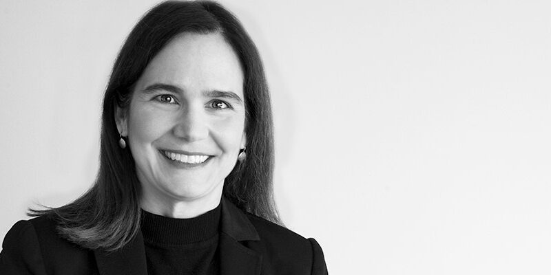 Black and white photo of attorney Maureen Gershanik, where Maureen is to the left of the photo
